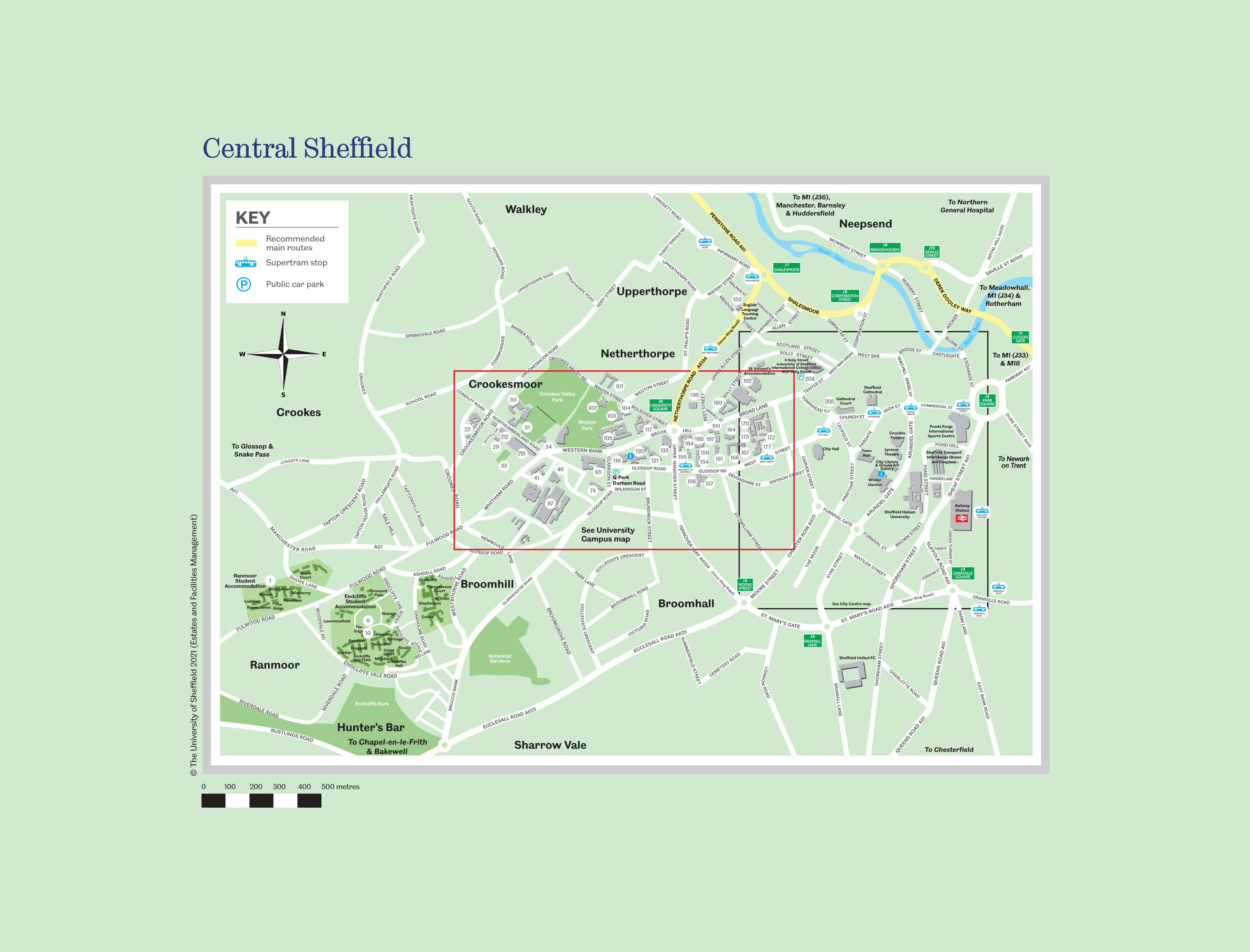 sheffield city centre map Maps Of Sheffield Visitors The University Of Sheffield sheffield city centre map