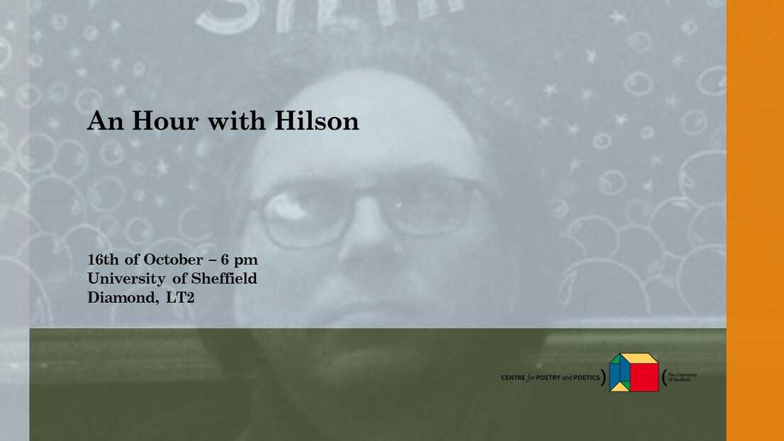 Event graphic with the face of a man in the background and the text 'An Hour with Hilson'