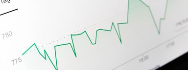 Financial graph on computer screen