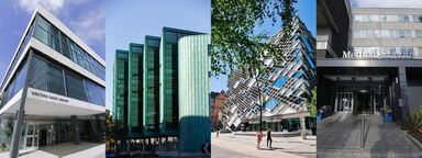 An image showing the exteriors of the University Libraries