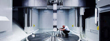 Engineering working on research at the Advanced Manufacturing Research Centre