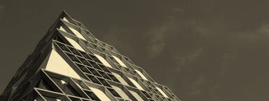 A sepia photograph of the Diamond building.