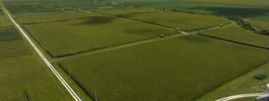 A drone photo showing an overview of the RockFACE field experiment site. Photo credit: James Baltz