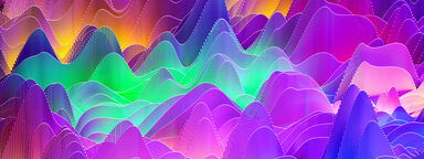 Digital generated image of abstract multicoloured wave pattern
