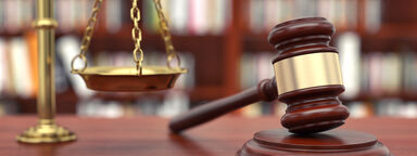 Stock image of a gavel with the words 'corporoate law'