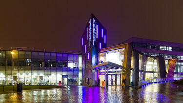 Students' Union building at night