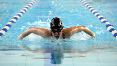Swimmer swimming butterfly stroke