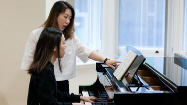Composing music at a piano