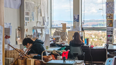 UG students working in studio