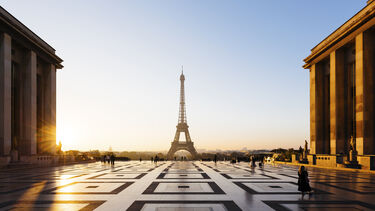 The Eiffel Tower at sunrise. Credit Alexander Spatari