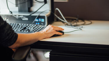 Student working at a computer