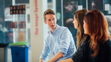 Students talking in Jessop West