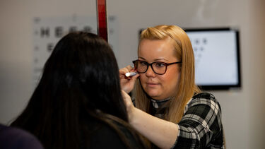 Students doing Orthoptics training. 