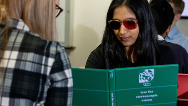 Stereoscopic vision test.