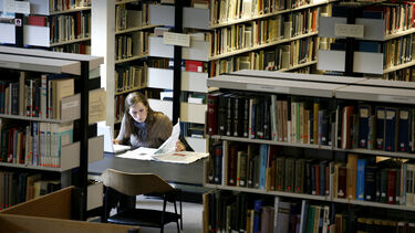 A student making use of the library