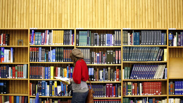 A student making use of the library