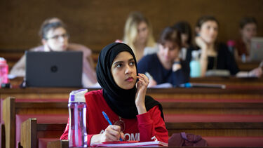 Students in a Sociology lecture in the Elmfield lecture theatre