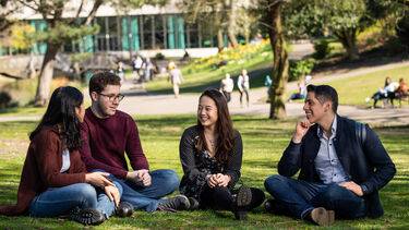 undergrad students in park 