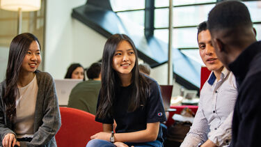 students in the Diamond