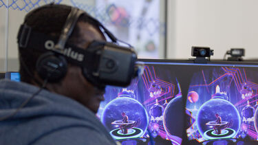 A student works with VR.