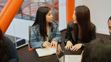 students in Diamond seminar/meeting room