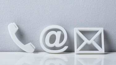 Phone, email and letter logo 