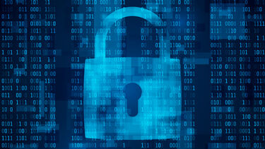 A blue lock and data 