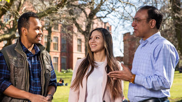 A group of students stood in Weston park 
