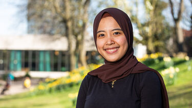 Singaporean student in the park 