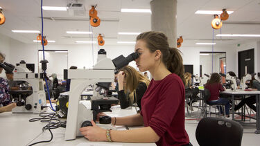Student in the bio lab, Diamond