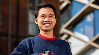 Danial student outside the Diamond