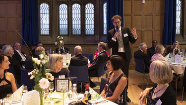 Wayne Garvie speaking at the Annual Alumni Reunion