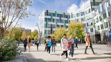 Students walking past Jessop West.