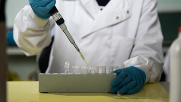 A researcher at work in the Dental School.