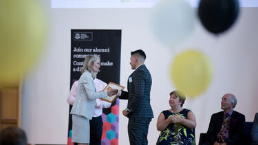 Student receiving the Dean's List Award