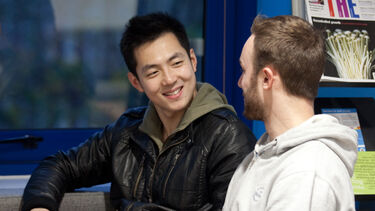 Photo of two Masters students 