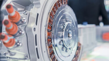 Close up of an electric engine