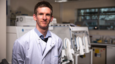 A neuroscience researcher in the lab