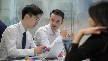 Students working on a project