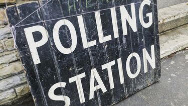 Polling station sign