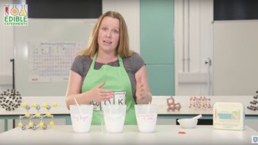 Dr Joanna Buckley conducting an edible experiment - image 