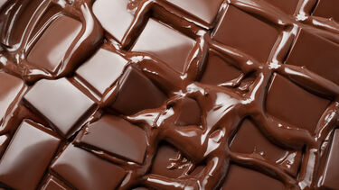 Melted pieces of chocolate