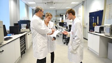Members of the lab liasing 
