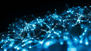 Closeup network connection on a dark background.