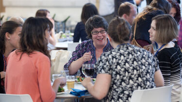 Dr Christine Sprigg (centre) at the Institute of Work Psychology conference 2014