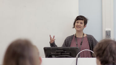 An academic delivers a philosophy lecture.