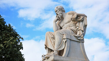 A statue of the ancient philosopher Socrates.