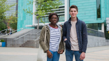 EDU - students outside Information Commons