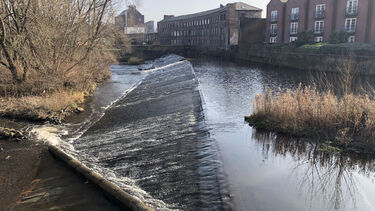 A weird on the River Don in Sheffield.
