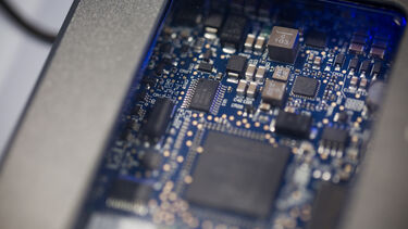 Circuit board showing chips